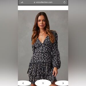 Vici black floral dress